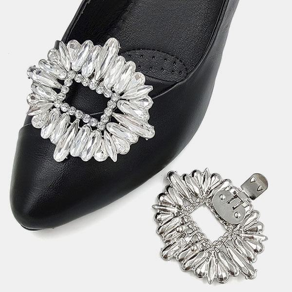 Fashionable Women's Square Glass Crystal Buckles Embellished Rhinestones Pumps Shoes Jewelry for Bags Belts Garments Decoration