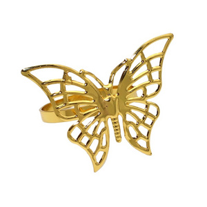 Wholesale Luxury Butterfly Napkin Ring Holder Cheap Metal Table Decoration for Wedding Parties and Camping