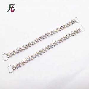 Hot Sale Silver Metal Clear Rhinestone Swimsuit Connector Jewel Rhinestone Bikini Connector Chain