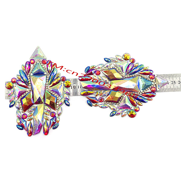 Wholesale Resin Glass Crystal Diamond Flower Iron On Patches Hot Fix Glue Rhinestone Applique Clothing Sticker Shoe Accessories