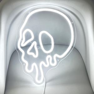 Halloween Melting Skeleton Skull head Led light Neon Signs for Horror Theme Party