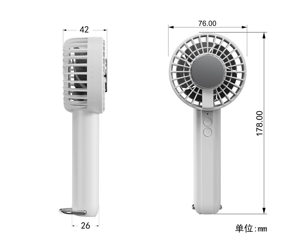 2024 New Design Outdoor Hiker Mini Ice Handy Hooking Fan With Ventilation | Cooling Modes