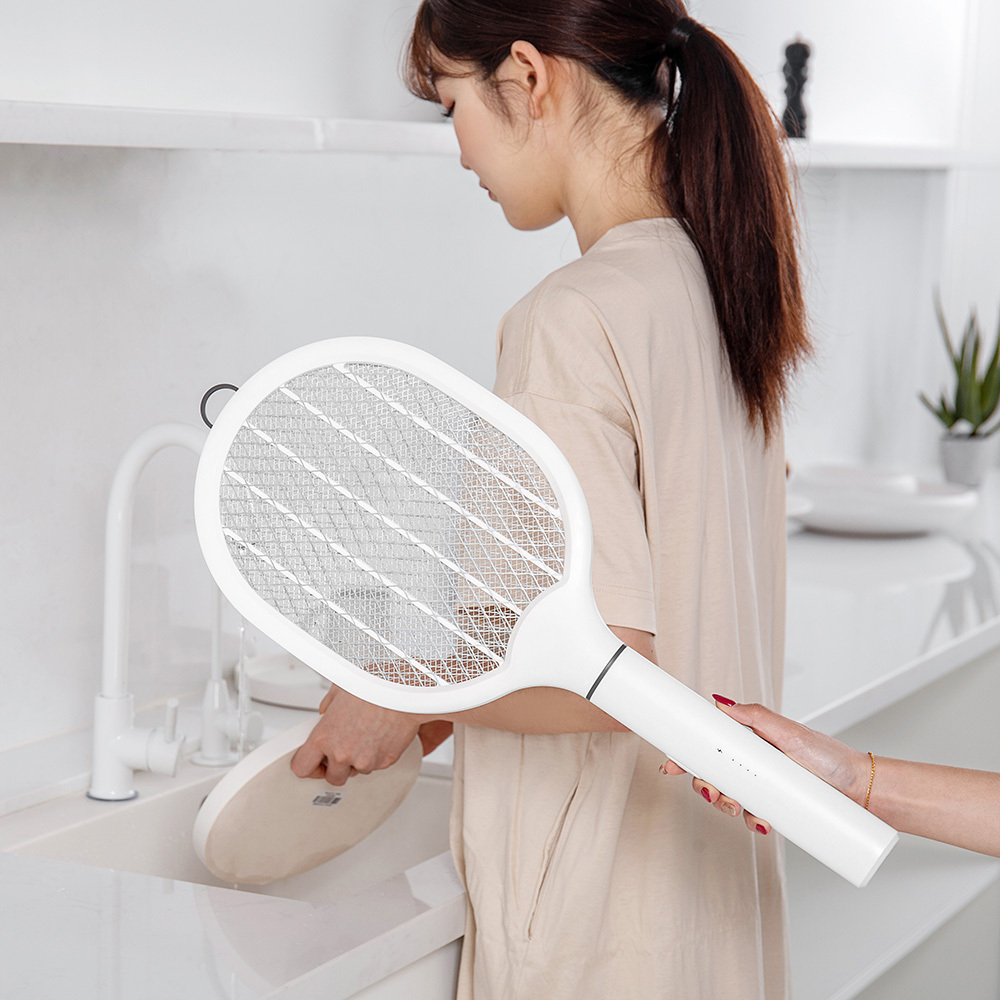 Bug Zapper Electric Fly Swatter 3000V USB Rechargeable, Mosquito Racquet Fly Killer Racket with LED Light