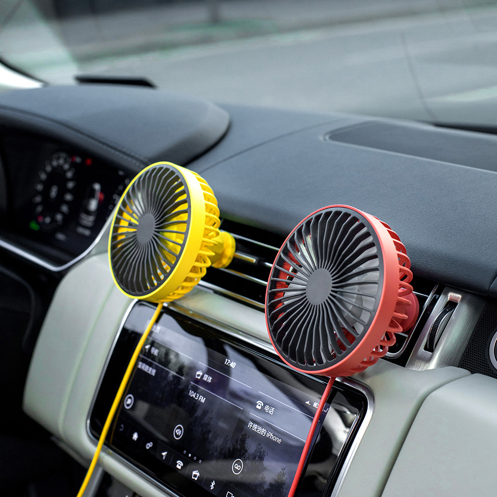 4 Inch USB Charging Car Vehicle Cooling Air Fan Oscillating DC Powered Portable Mini Electric Fan With LED Night Light