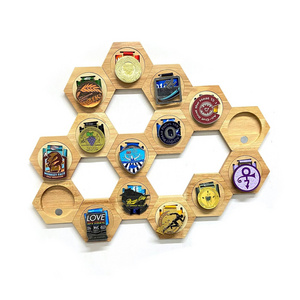 Wooden Hexagonal Honeycomb Combination Medal Display Stand