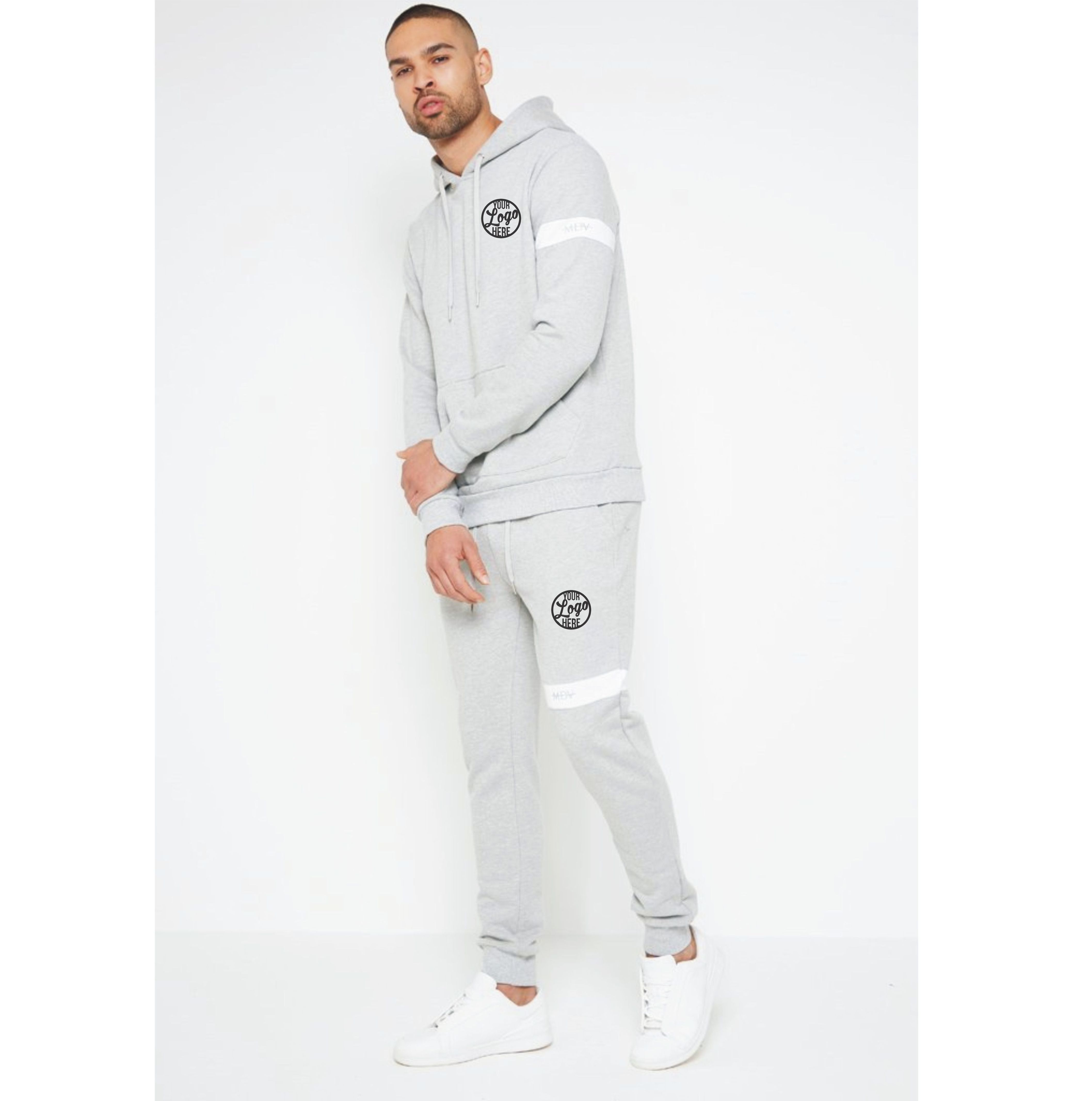 Men's Stacked Suit Zip Plain Jogging Suit for Men Track Pants Customize Logo Tech Fleece Tracksuit Adults Winter Jogging Sets