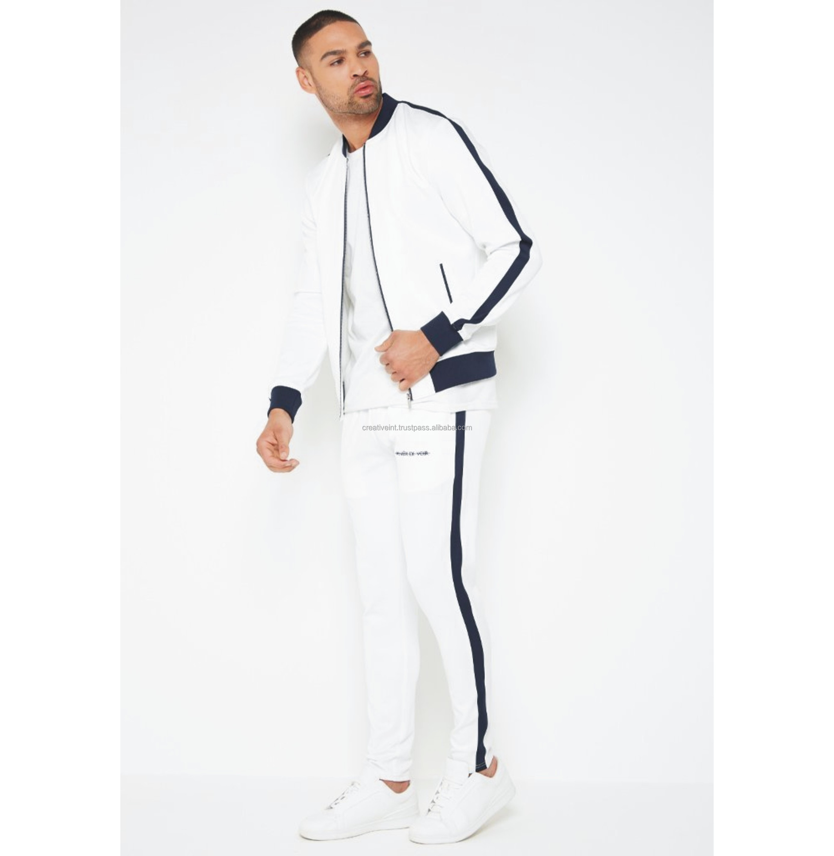 Men's Stacked Suit Zip Plain Jogging Suit for Men Track Pants Customize Logo Tech Fleece Tracksuit Adults Winter Jogging Sets