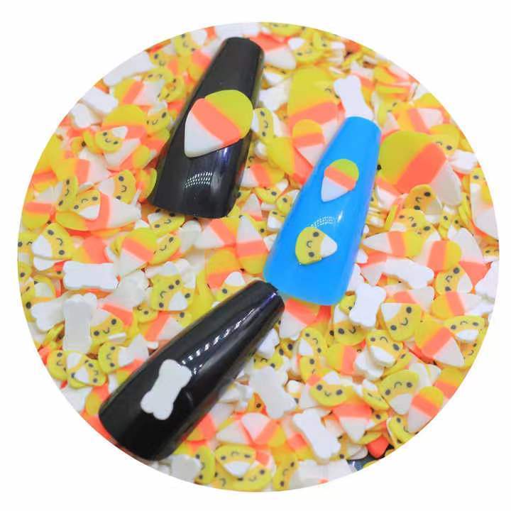 Halloween Candy Corn Slice Polymer Clay Sprinkles For DIY Resin Shaker Jewelry Stuff Slime Filling Phone Nail Art Decorations