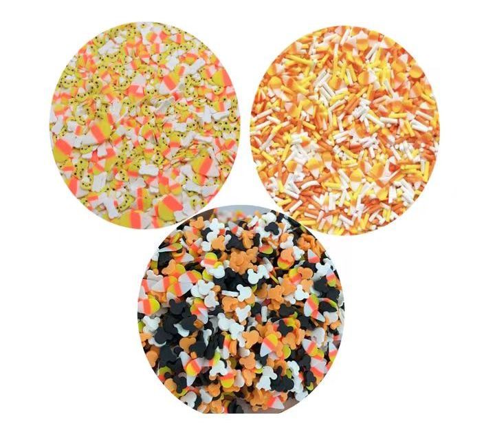 Halloween Candy Corn Slice Polymer Clay Sprinkles For DIY Resin Shaker Jewelry Stuff Slime Filling Phone Nail Art Decorations