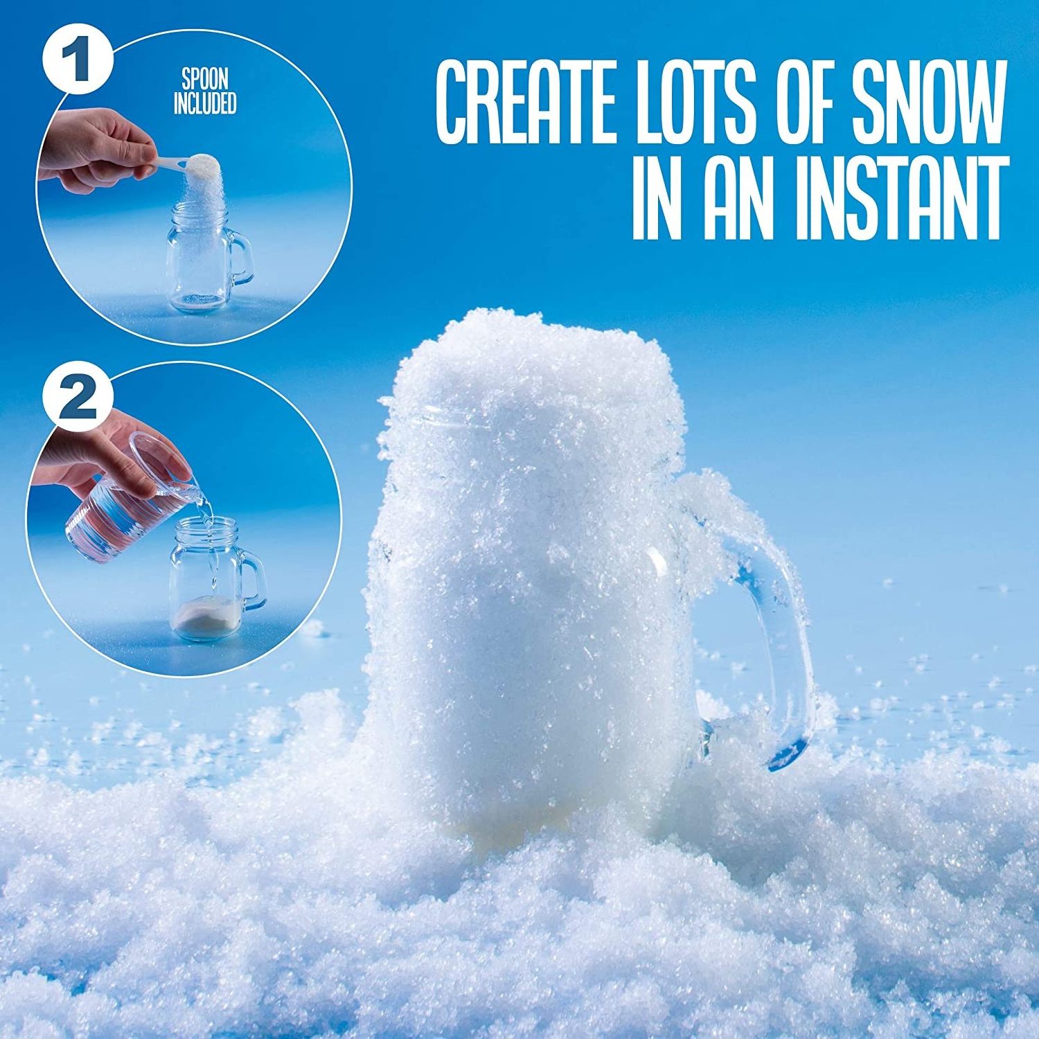 Perfect Kraft Instant Snow Powder Makes Artificial Snow Perfect for Winter Decoration, Holiday Crafts and Great for Cloud Slime