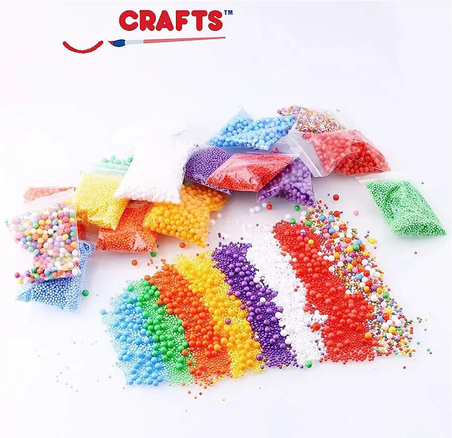 Slime Foam Beads Foam Balls Colors Rainbow Fruit Beads Craft Add ins Homemade DIY Kids Ingredients Styrofoam Supplies