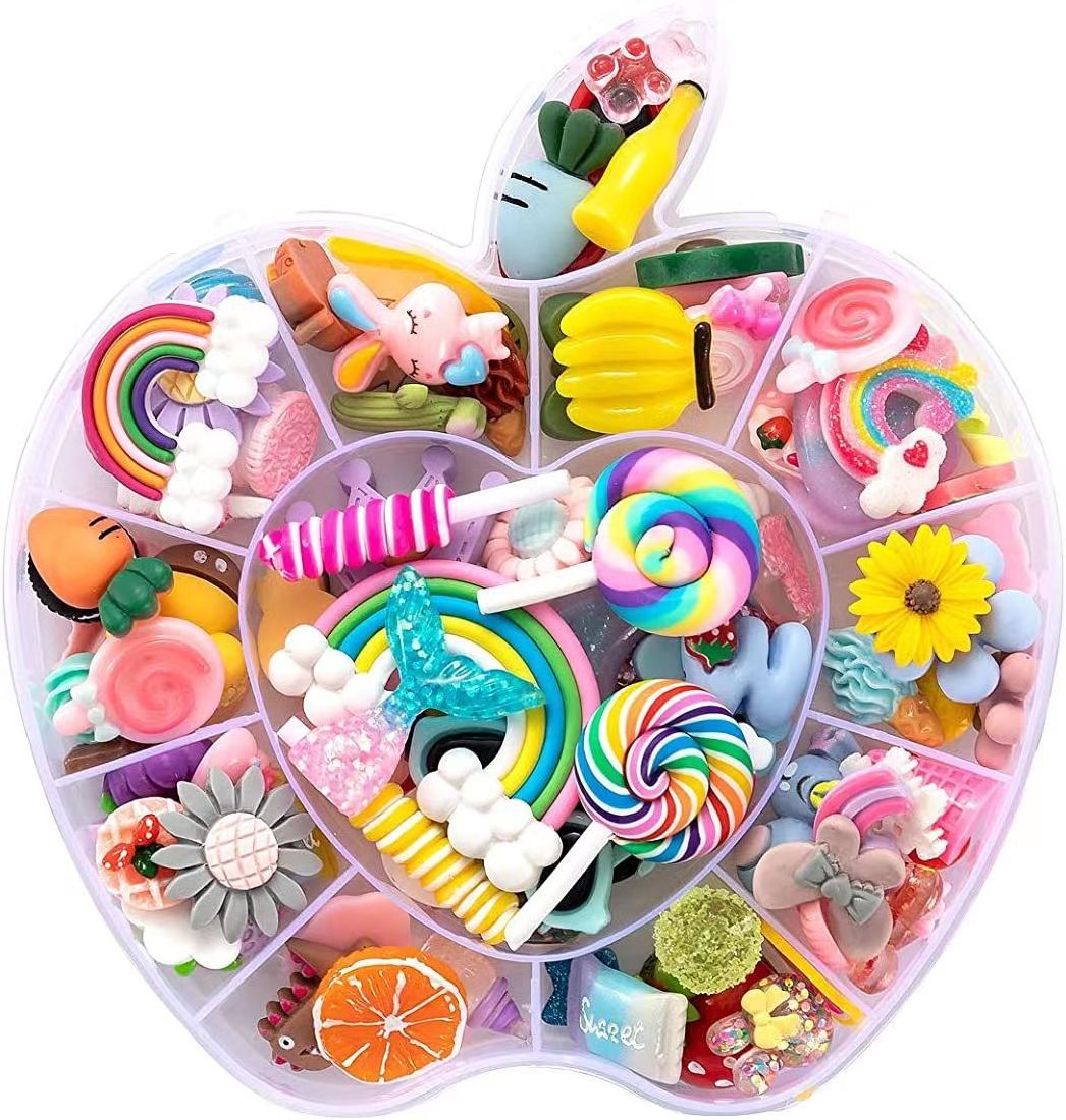 Slime Kit Charms Plastic Containers Mixed Candy Cake Sweets Resin Cabochons for DIY Crafts