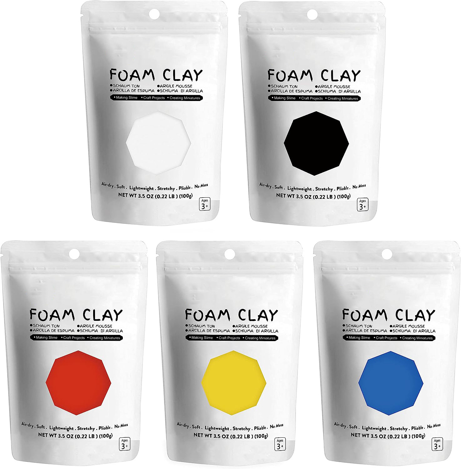 Primary Colors Foam Modeling Clay Squishy Air Dry Clay Soft for Cosplay School Projects Baby Handprint Slime for Kids