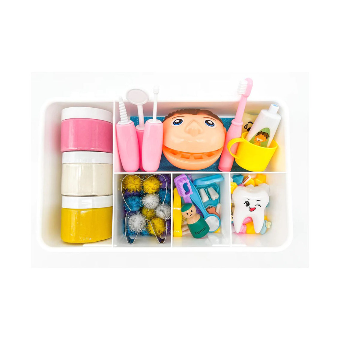 Perfect Kraft Pretend Play Dentist Medical Kit Modeling Clay Craft Kit Kids Doctor Play Set Dentist Kit Sensory Bin for Kids