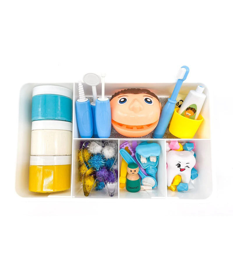 Perfect Kraft Pretend Play Dentist Medical Kit Modeling Clay Craft Kit Kids Doctor Play Set Dentist Kit Sensory Bin for Kids