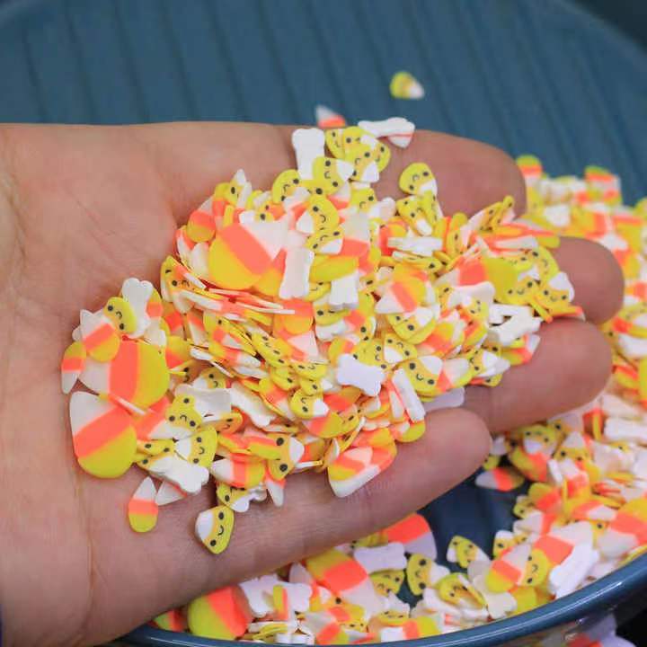 Halloween Candy Corn Slice Polymer Clay Sprinkles For DIY Resin Shaker Jewelry Stuff Slime Filling Phone Nail Art Decorations