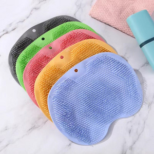 Shower Back & Foot Scrubber,Wall Mounted Back Scrubber Silicone Bath Massage Cushion Brush with Suction Cups,Bathroom Wash Foot