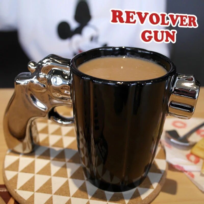 Creative Ceramic Sheriff Mug Revolver Styling Shooting Coffee Mugs Cup Color Box HANDGRIP Support Tire Cup Party Favor Accept