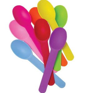 Biodegradable Plastic Disposable  Reusable Frozen Yogurt Ice Cream Spoons