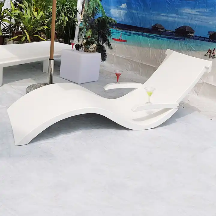 LED Beach Sun Bed Loungers Swimming Pool Tanning Sling Patio Chaise Lounge Outdoor furniture