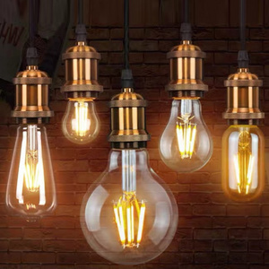 Wholesale ERP Amber glass e26 e27 Antique vintage 3 step dimmable decorative retro st64 g80 g95 g125 4w led edison filament bulb