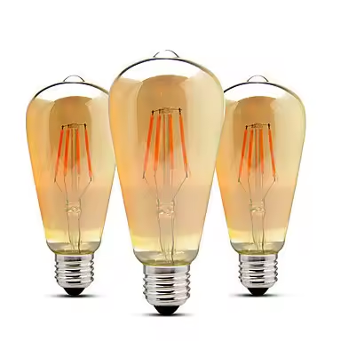 Wholesale Price Retro Bulb LED filament E27 screw mouth warm yellow light retro tungsten silk ST64 pacifier bulb