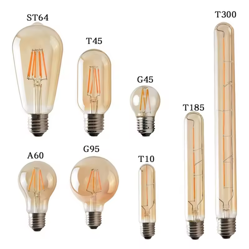 Wholesale Price Retro Bulb LED filament E27 screw mouth warm yellow light retro tungsten silk ST64 pacifier bulb