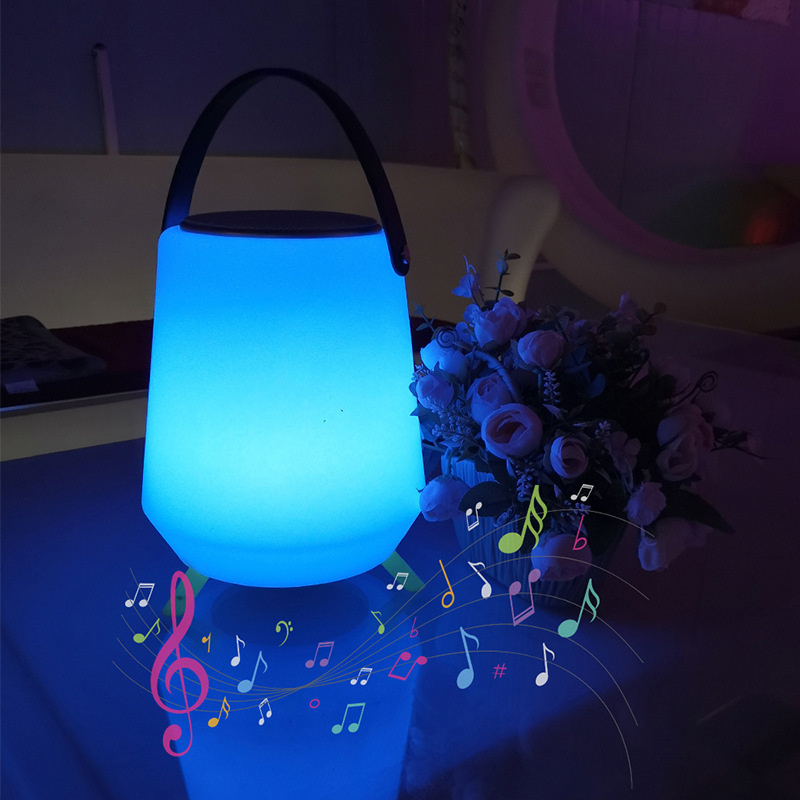 Plastic light up portable led ice bucket with stand Wine Cooler Sound lamp with cooler