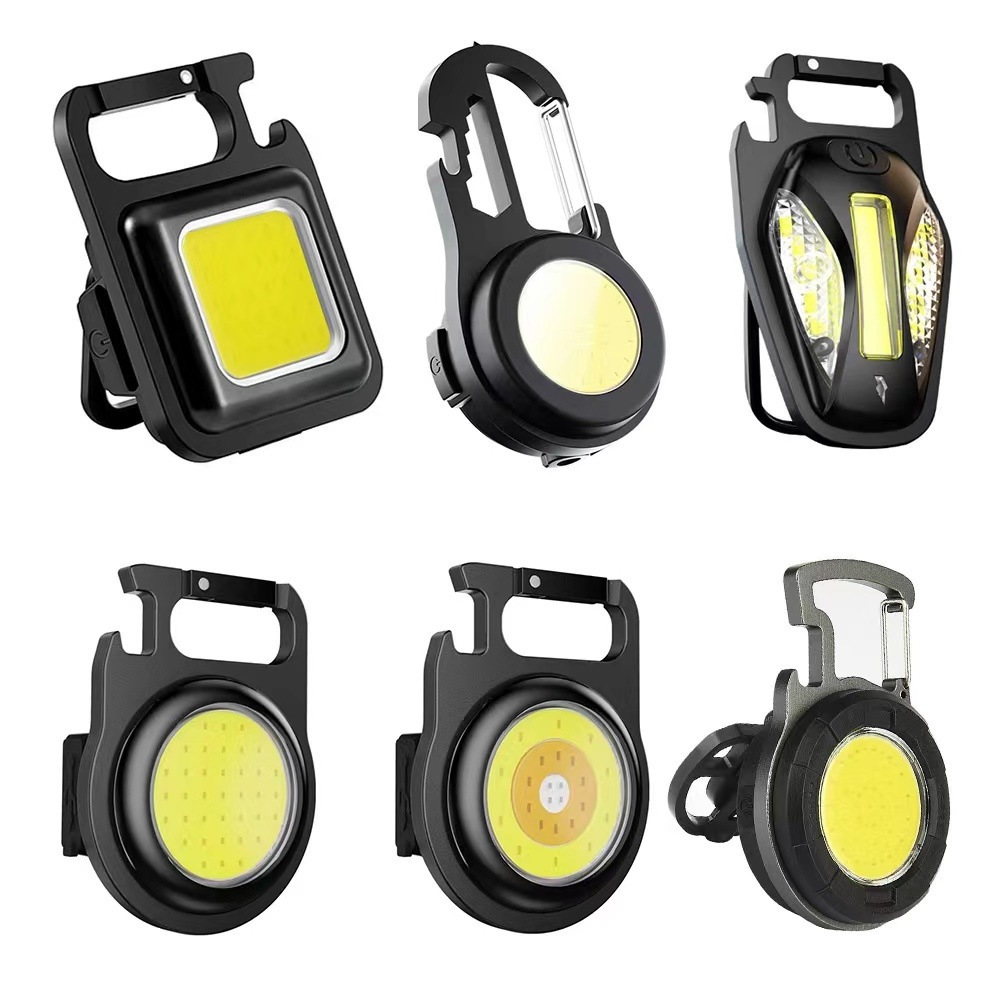 Keychain Light Mini Aluminum Rechargeable Portable Pocket Waterproof Magnetic COB Led Camping Keychain Flashlight