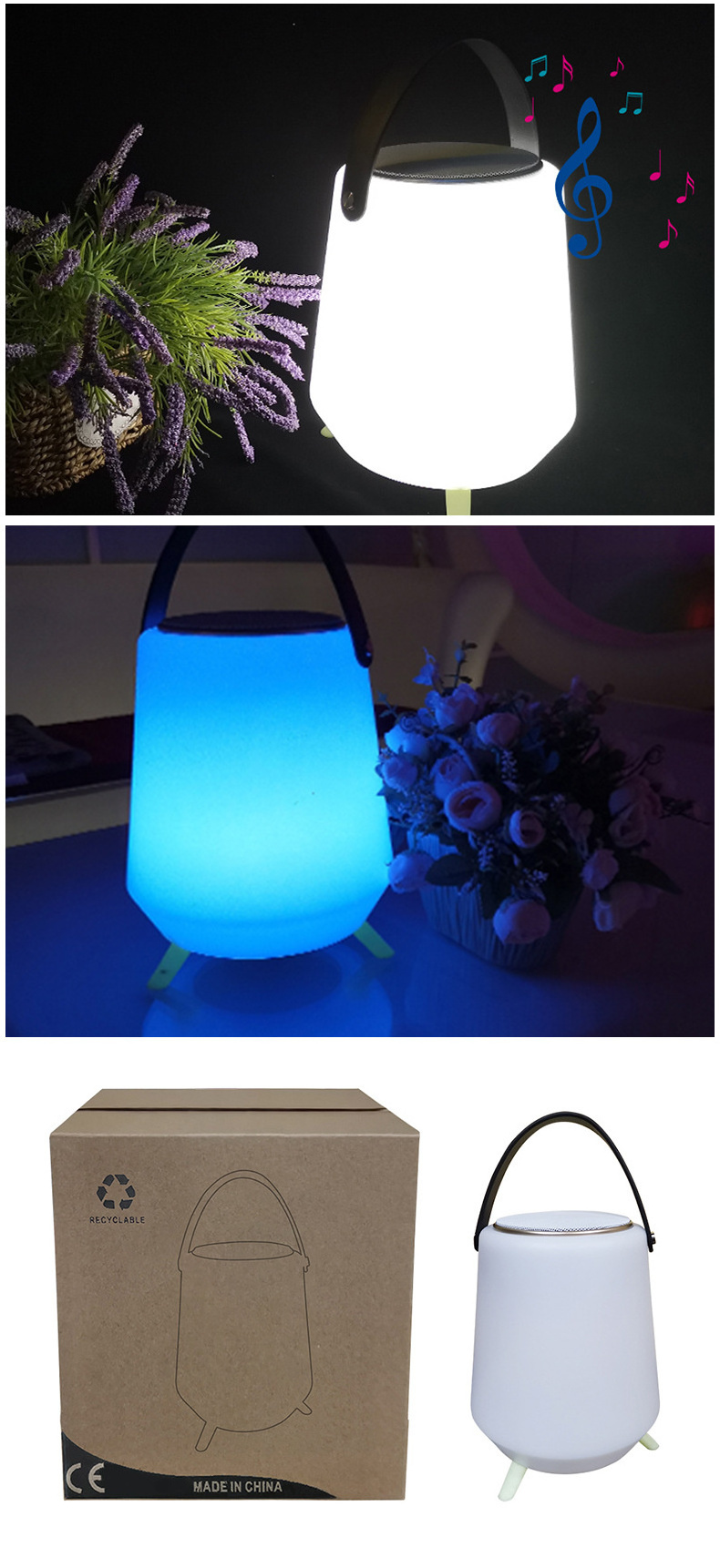 Plastic light up portable led ice bucket with stand Wine Cooler Sound lamp with cooler