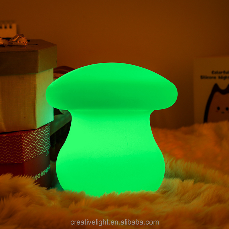 LED Creative Mushroom Rechargeable Table Lamp 16 Colors Remote Control Dimmable Mushroom light 3D Night Light LED Table Lamps