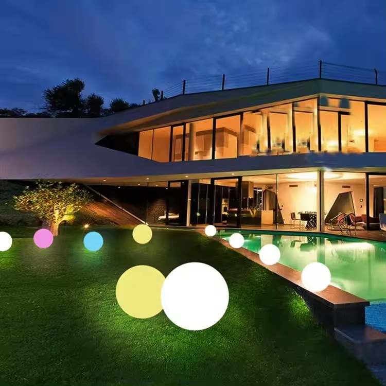 outdoor waterproof led ball lights glowing decorative garden swimming pool led balls lamp