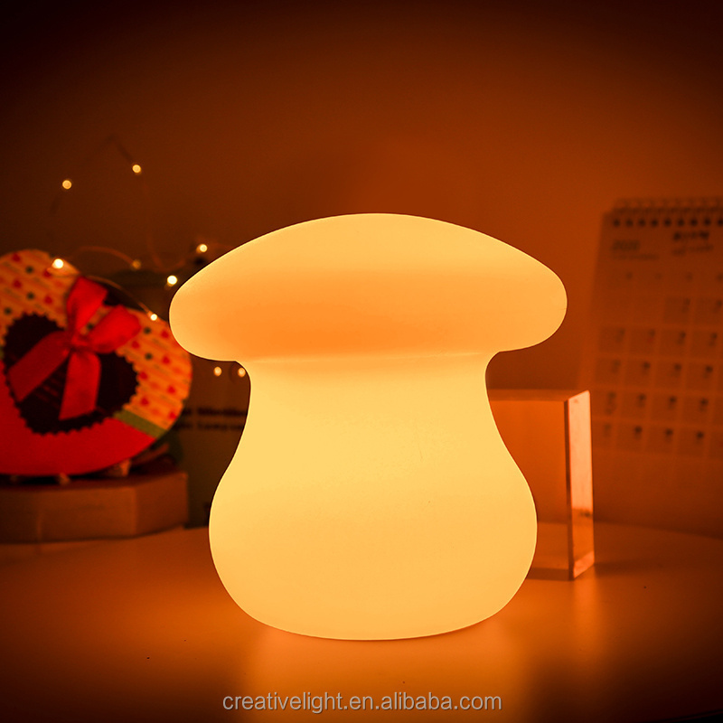 LED Creative Mushroom Rechargeable Table Lamp 16 Colors Remote Control Dimmable Mushroom light 3D Night Light LED Table Lamps