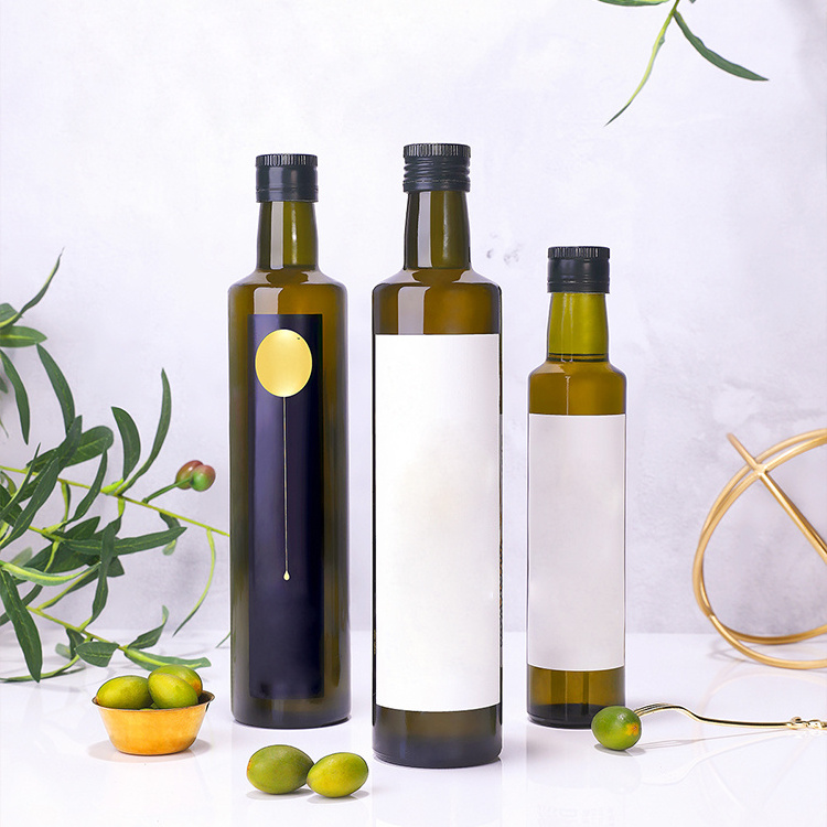 50Ml 500Ml 750Ml 1000Ml 1 Liter Empty Oil Bottle Green Glass Olive Oil Bottles With Lid