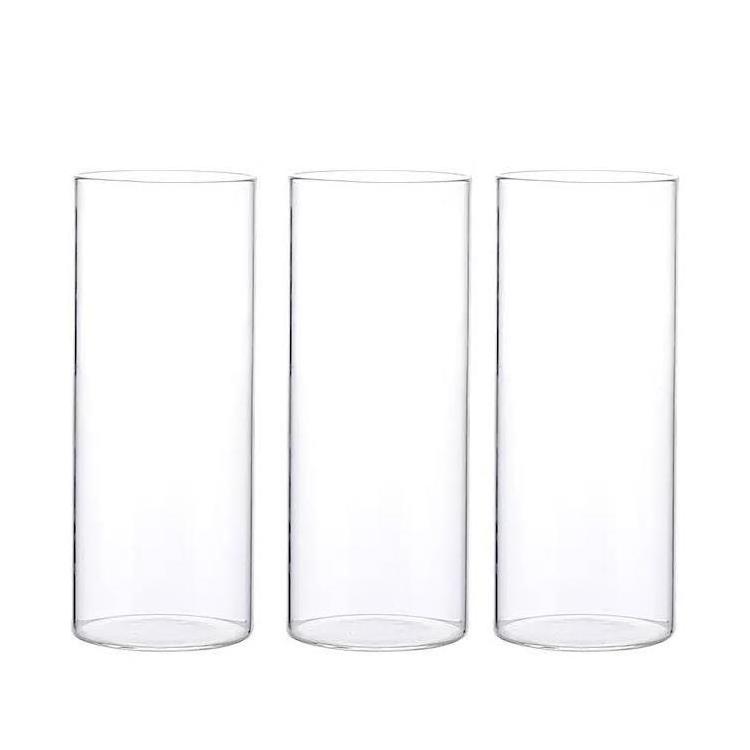 Tall Cylinder Clear Home Decor Vases Crystal Table Clear Glass Vase For Activities