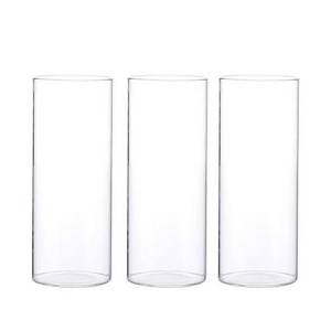 Tall Cylinder Clear Home Decor Vases Crystal Table Clear Glass Vase For Activities