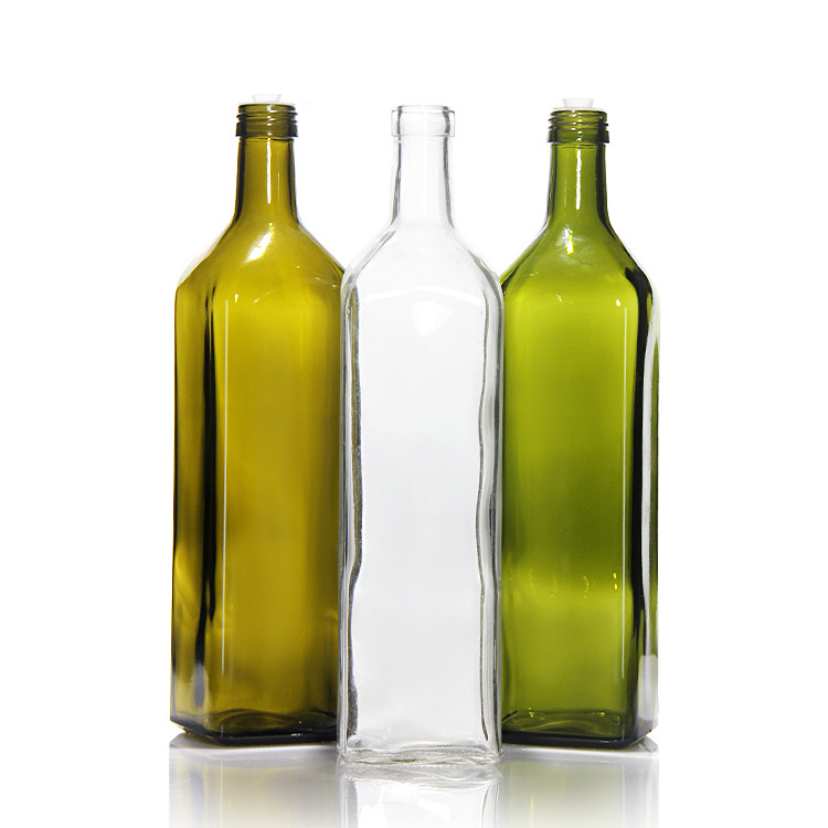 100ml 250ml 500ml 750ml 1000ml Glass Amber Olive Oil Bottles Round and Square Shape Cooking Oil Bottles Wholesale