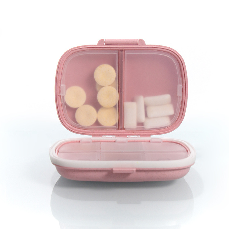 Custom Logo Detachable Larger Compartments Purse Pocket Pill Dispenser Box With Push Button