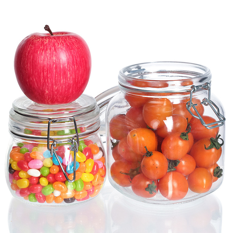 Wholesale Customized Sealed Glass Storage Jar Swing Top Clip Lid