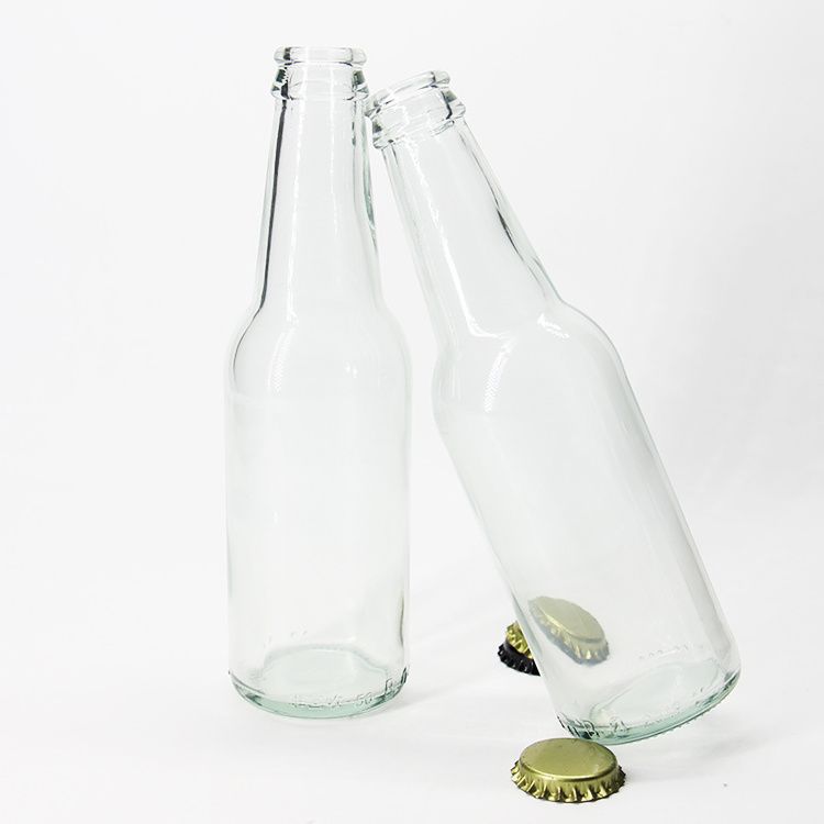 High Quality Transparent 330ml Clear beer bottle glass