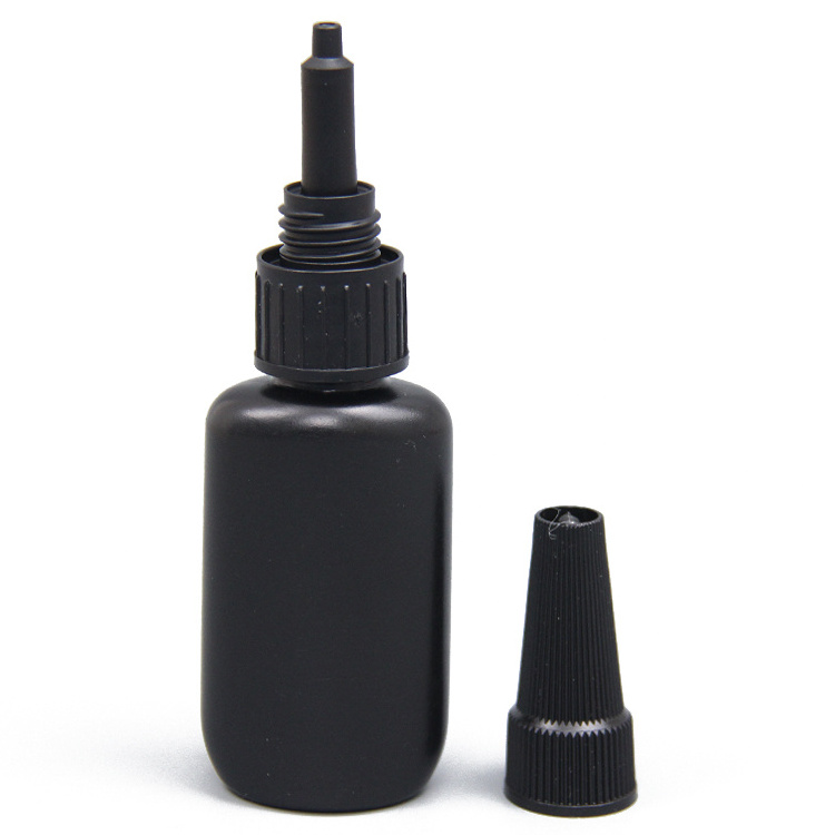 Hdpe 30ml 60ml 100ml Transparent Black Squeeze Plastic Glue Dropper Bottle With Twist Cap