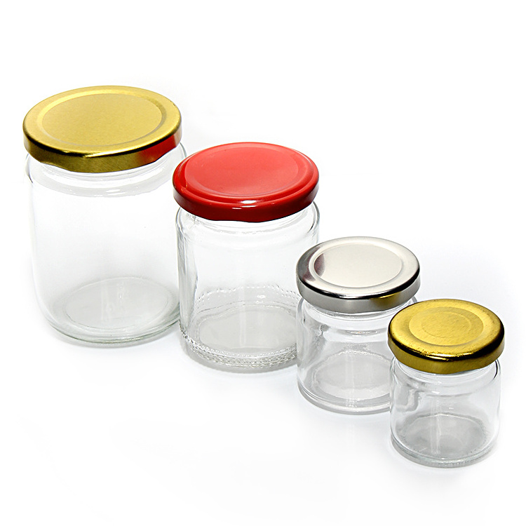 Food Grade 8oz 240ml Round Glass Jam Jar With Metal Lid