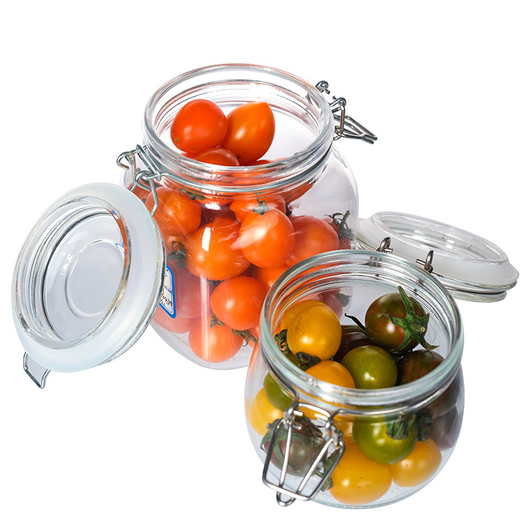 Wholesale Customized Sealed Glass Storage Jar Swing Top Clip Lid