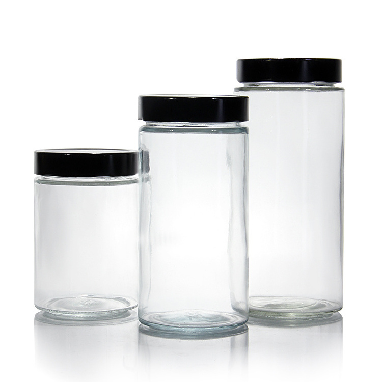 Wholesale Mason Honey Storage Glass Storage Jar With Screw Metal Lid