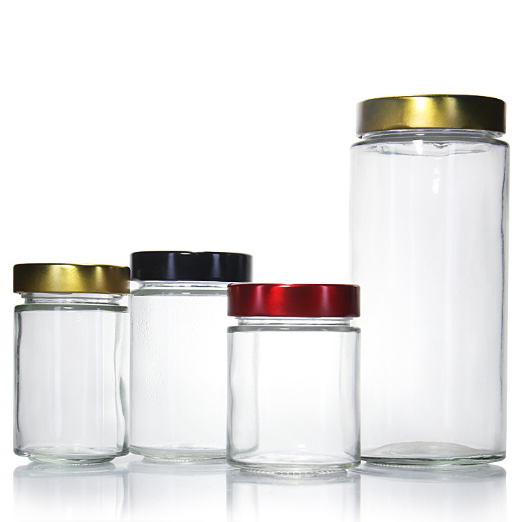 Wholesale Mason Honey Storage Glass Storage Jar With Screw Metal Lid