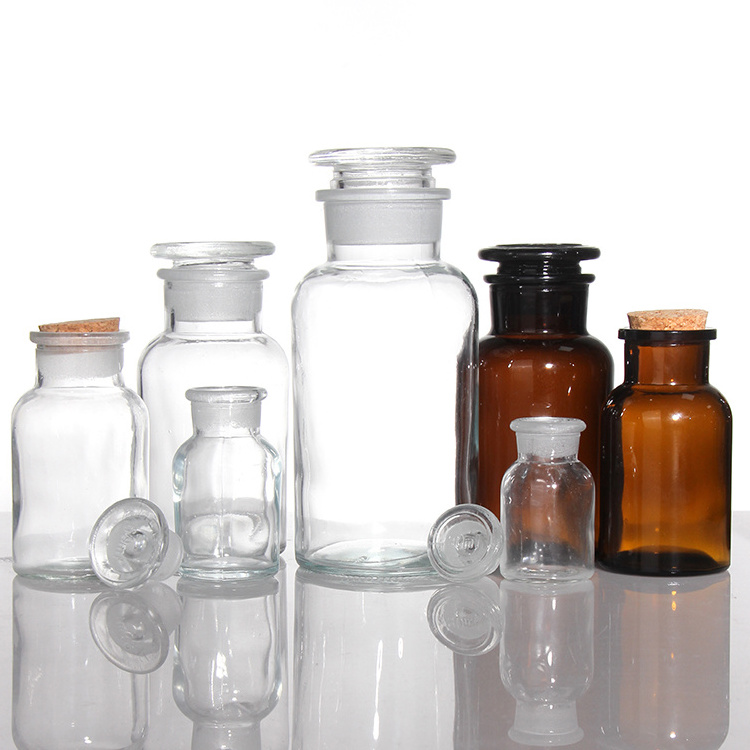 Different Sizes Glass Apothecary Jars Candle Glass Apothecary Jar With Cork Lid For Wholesale