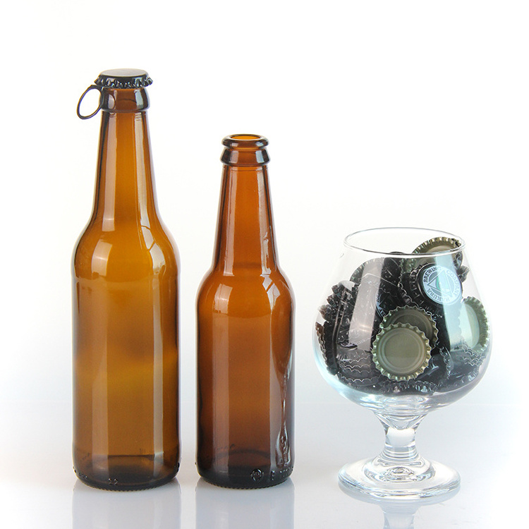 Wholesale Prices 250Ml  330Ml Frosted Beer Soda Glass Bottle With Aluminum Lid