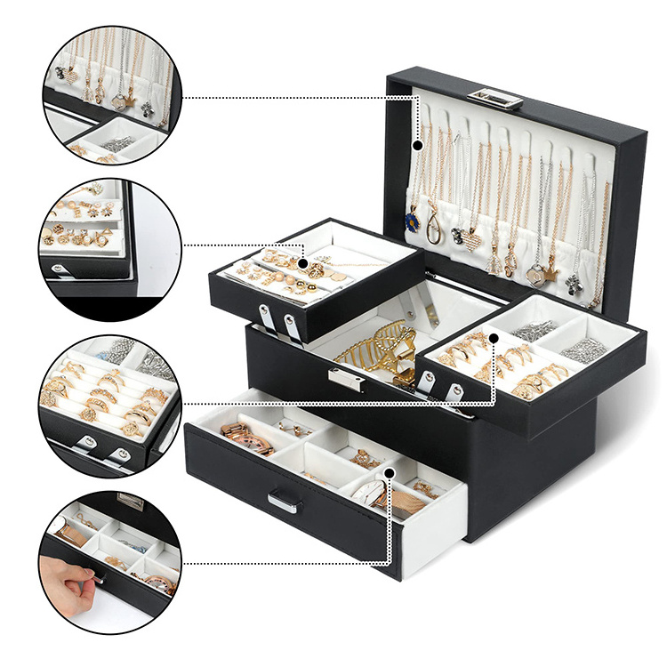 Wholesale Paper Jewelry Storage Box For Ring Necklace Bracelet Holder Elegant Jewellery Storage Packaging Box