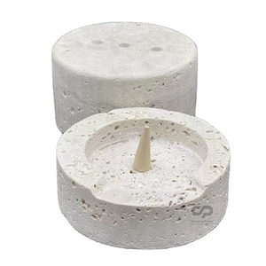 Travertine Incense Holder Stone Wood Burner Holder Marble Incense Burner Natural Handmade SANDALWOOD OEM Designs Highly Welcomed