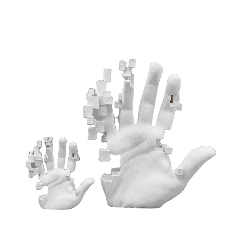 Resin mosaic White Artistic Hand Art Body Statue Abstract Sculptures Modern Decoration